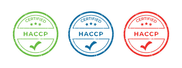 HACCP checked icon set. Hazard and Critical Control Point Analysis