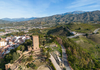 Fototapeta na wymiar vista del antiguo castillo árabe del municipio de Vélez-Málaga, España