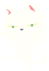 tough flat color style cartoon cat