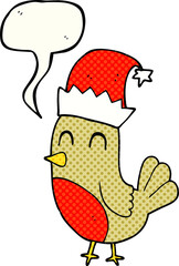 comic book speech bubble cartoon christmas robin