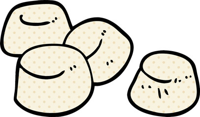 cartoon doodle tasty marshmallows