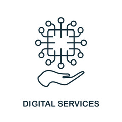 Digital Services line icon. Monochrome simple Digital Services outline icon for templates, web design and infographics