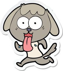 sticker of a cute cartoon dog