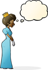 cartoon princess with thought bubble