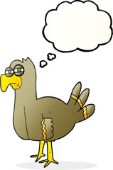 thought bubble cartoon bird