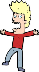 cartoon terrified man