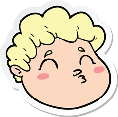 sticker of a cartoon male face
