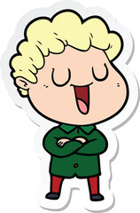 Obraz premium sticker of a laughing cartoon man