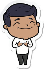 sticker of a happy cartoon man