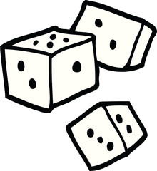comic book style cartoon dice