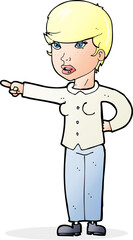 cartoon woman pointing finger of blame