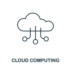 Cloud Computing line icon. Monochrome simple Cloud Computing outline icon for templates, web design and infographics