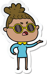 sticker of a cartoon annoyed woman