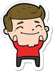 sticker of a happy cartoon man