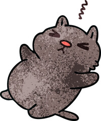 quirky hand drawn cartoon cat