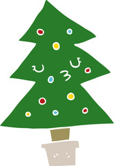 flat color style cartoon christmas tree