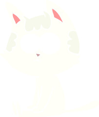 happy flat color style cartoon cat