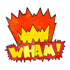 textured cartoon wham! symbol