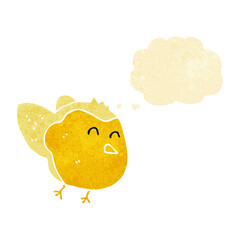 cartoon bird with thought bubble