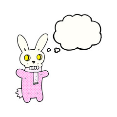 thought bubble cartoon spooky skull rabbit