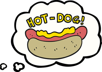 thought bubble cartoon hotdog