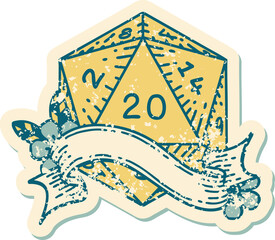 natural twenty D20 dice roll illustration