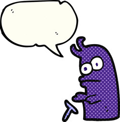 comic book speech bubble cartoon little alien