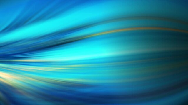 Colorful blue and yellow tiny strands intertwined forming a swoosh shaped animation moving in a slow pace