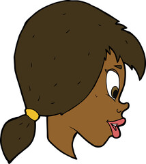 cartoon pretty female face