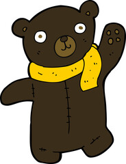 cute cartoon black teddy bear