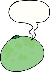 cartoon squash and speech bubble