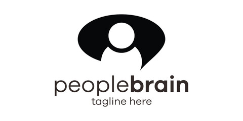 logo design people and brain icon vector illustration 4