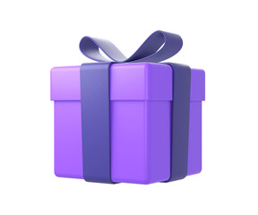 3d purple gift box present illustration icon for UI UX web mobile apps social media ads designs