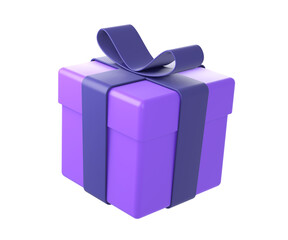 3d purple gift box side icon for UI UX web mobile apps social media ads designs