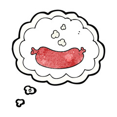 thought bubble textured cartoon hot sausage