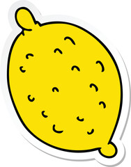 sticker of a quirky hand drawn cartoon lemon