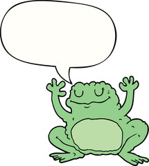 cartoon frog and speech bubble