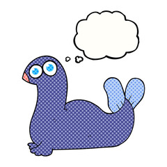 thought bubble cartoon seal
