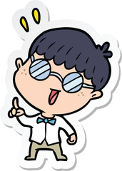 Obraz premium sticker of a cartoon clever boy