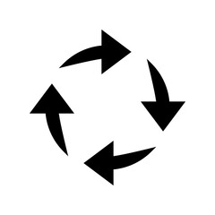 Minimalist vector of recyling, repeat, or degradable symbol.