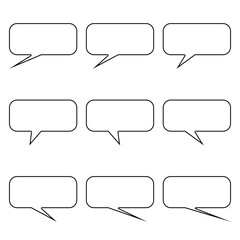 Minimalist vector set of chat boxes.