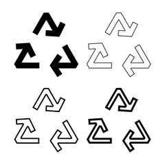 Minimalist vector of recyling, repeat, or degradable symbol.