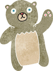 cartoon waving bear