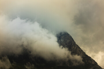 rain clouds over the mountain. Mountain landscape. Turkey.