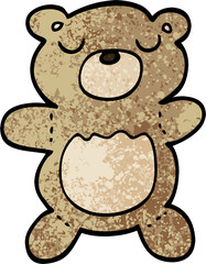 grunge textured illustration cartoon teddy bear