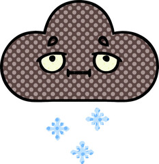comic book style cartoon storm snow cloud