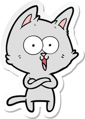 sticker of a funny cartoon cat