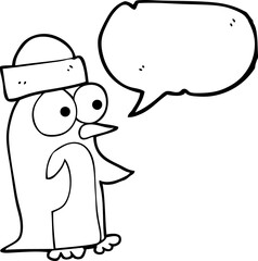 speech bubble cartoon penguin