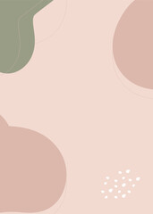 Set of stylish templates with organic abstract shapes and line in nude colors. Pastel background in minimalist style