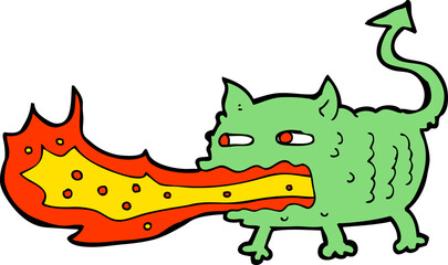 cartoon fire breathing imp